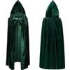 Esoes Mantello in velluto per bambini con cappuccio, per Halloween, costume da carnevale (verde)