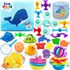 Chennyfun Giocattolo per il Bagnetto per Bambini, 32 Pezzi Giocattoli da Bagno Set avec Papera di Gomma, Tartaruga, Delfino ecc. Giocattoli da Bagno Galleggianti, per Bambini Boys Girls 1+ Anno