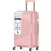 4FLY Valigetta rigida leggera da viaggio e set di valigie: trolley con serratura TSA, ruote doppie, manico telescopico in alluminio e doppia cerniera, beauty case, bagaglio a mano e bagaglio da lavoro