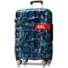 NOWI Set di valigie Santa Cruz - 3 pezzi valigia rigida in ABS con serratura a combinazione, 4 ruote doppie, piegatura estensibile, girevole a 360°, leggera e robusta, valigetta da viaggio con ruote