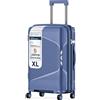 4FLY Valigetta rigida leggera da viaggio e set di valigie: trolley con serratura TSA, ruote doppie, manico telescopico in alluminio e doppia cerniera, beauty case, bagaglio a mano e bagaglio da lavoro