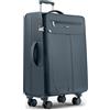 Travely Valigia XL in tessuto - Grande valigia da viaggio con 4 ruote e lucchetto TSA - morbida leggera con soffietto espandibile, realizzata in materiale resistente agli strappi e idrorepellente