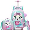 HTgroce Zaino Trolley Scuola Elementare Zainetto Trolley per Zaino Scuola Bambina Prima