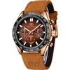 KXAITO Orologio sportivo analogico da uomo, orologio militare per esterni, a LED, cronometro, digitale, elettronico, grande, doppio schermo, impermeabile, tattico, da uomo, 0403g Marrone, L