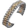 ROUHO Cinturino Orologio Acciaio Inossidabile Bracciale Metallo Ricambio Jubilee Stile Maglie 13mm 17mm 20mm 21mm per Rolex Oyster Perpetual Datejust - Argento+Oro 13mm