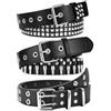 Tapufitil 3 Pezzi Cinture Con Borchie Y2K Emo Gotico Punk Rock Con Cartucce Per Donne