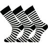 Mysocks Calze unisex in cotone pettinato 3 Paiaa righe nere bianche Taglia 37-41