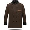 WENYOG Giacca Cuoco Abbigliamento Autunnale E Invernale da Lavoro for Pasticceri, Panettieri, Chef, Maniche Lunghe(Coffee-Long,M)