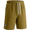 MakingDa Pantaloncini da uomo estivi con tasche a gamba dritta in vita elasticizzata con coulisse vestibilità regolare Pantaloni corti in jacquard casual sportivi leggeri, giallo senape., L