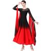 CHAGMEA Costume da Spettacolo di Valzer Tango da Donna Colore Sfumato Abiti da Ballo da Sala Elastici Abbigliamento da Ballo Moderno per Allenamento Foxtrot Abbigliamento per Pratiche Sociali,3XL