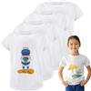 Puteraya Confezione da 4 magliette bianche in cotone per bambini, magliette a sublimazione vuote, magliette a girocollo a maniche corte per bambini con stampa a trasferimento termico, Colore Set 1