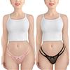 LittleForBig Donna Rete Intima Delilah Due Cinturini Stile 2 Pezzi Fiocco Indietro Lusso Lingerie Perizoma XL