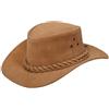 Infinity Leather Cappello Australiano Unisex in Stile Western in Abbronzatura Pelle Scamosciata Western Cowboy M