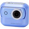 Annadue Action Camera 4K 48MP con Schermo Ribaltabile, Fotocamera Sportiva Magnetica Dual WiFi 2 in 1, Videocamera Touch Screen Resistente All'acqua per Vlog Corsa Ciclismo (BLUE)