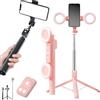 Generic Treppiede per selfie wireless Bluetooth con telecomando e luce, bastone per selfie multifunzione 6 in 1 con telecomando wireless staccabile per selfie perfetti
