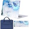 FFBOFFC Cover per MacBook Air 13 Pollici 2020 2019 2018 Modello A2337 A2179 A1932 M1 Chip Touch ID, Plastica Custodia Rigida Protettiva & Copritastiera & Borsa, Nuvola blu