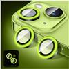 Kucheed Proteggi Obiettivo Fotocamera Glitterato Compatibile con iPhone 14/iPhone 14 Plus, Adesivi per Copertura Fotocamera in Vetro Temperato, Anelli in Lega con Allineamento Automatico
