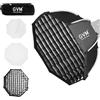 GVM Great Video Maker GVM Softbox Soft Light Bowens Mount, Softbox a sgancio rapido da 65 cm e griglia a nido d'ape compatibile con luci video GVM P80S/SD80D/G100W/PR150R/PRO-SD200B/PRO-SD300B e altre luci video di marca