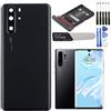 YHX-OU 6.47 Coperchio Batteria Posteriore di Ricambio per Huawei P30 PRO + Strumento di Installazione + 1 SIM Card Tray (Nero)