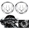 BID4ZE 2 pezzi copertura e protezione altoparlanti fiamme altoparlanti griglie Accent Trim per Harley Touring Electra Glide Ultra Classic FLHTCU 2006-2013, cromato