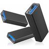 Basesailor Adattatore USB femmina a femmina (confezione da 2), USB 3.0 femmina a tipo A femmina 3.0 accoppiatore per collegare due terminali USB maschio, connettore di prolunga Nero (aggiornato).