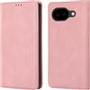 Vaitasy Business Custodia per Google Pixel 10A: Forte Funzione Magnetica Cover con Slot per Carte Elegante Monocolore Design per Ufficio e Viaggio - Rosa