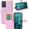 JIUNINE Cover a Libro in Pelle per Motorola Moto G06 / G06 Power, Rosa | Custodia Portafoglio Antiurto in Pelle Sintetica a Grana Litchi, Portacarte, Chiusura Magnetica, Supporto Regolabile