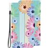 VQWQ Cover per Samsung Galaxy S25 FE, Custodia Portafoglio in Pelle PU Stampa Fiori Slot per Schede Libro Cavalletto Supporto Flip Case Wallet Cordino Chiusura Magnetica per Maschio Donna-[TX02]-Leaf