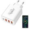 Generic Adattatore Da Parete USB, Caricatore Multiporta USB Da 40 W 4 Porte 3USB+1 PDPer Telefono Cellulare, Testina Di Ricarica Rapida Da 40 W, Pad Di Ricarica USB, Pad Di Ricarica Rapida Per Telefoni Cellul