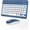 Nsyee Tastiera e mouse Bluetooth, tastiera wireless compatta universale, tastiera portatile ricaricabile per iPad/Samsung/tablet/iOS/Android/Windows, layout UK