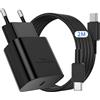 Vsehipl 45 W Samsung Super Charger Rapide,2 m USB Type C Cable Charger Samsung Ultra Veloce Compatible Samsung Galaxy S24/S23/S22/S21 Ultra/S20/S20+/Note 20/10/9/A73/A53/A52/S10/S9, Adattatore Tipo C