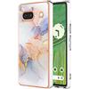 XINYEXIN Custodia per Google Pixel 7a Cover Donna con Disegni Motivo Marmo Colorato, TPU Silicone Antiurto Protettiva Case - 2