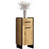 trendteam smart living - Safiya - Comò - Rovere/Nero - Armadietto con 1 anta (fermata sinistra/destra) 1 ripiano e 1 cassetto - (L x A x P) 37 x 79 x 31 cm - Cassetto completamente estraibile
