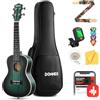 Donner Ukulele Concerto da 23 pollici Professionale Kit, Ukule in Mogano per Principianti Adulti Bambini con Lezioni Online, Borsa, Cinturino, Accordatore, Corda Aquila, DUC-200B Blu