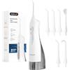 Mornwell Irrigatore orale senza fili per denti portatile orale pulitore elettrico 300 ML 3 modalità 4 punte jet pulizia profonda aiuta con USB (Bianco A)