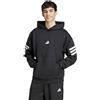 adidas Felpa Cappuccio Hoodie UOMO Adidas Future Icons 3-Stripes HD Nero Bianco