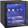 HOMCOM Cantinetta Vino Refrigerata 12 Bottiglie 36L con Temperatura Regolabile 4-16°C, Frigorifero per Vino con Vetro Anti-UV, Compressore, Ripiani, Display Touch, Luci LED, Classe G, Nera
