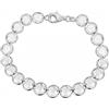 Tuscany Silver Bracciale con sfera lucida 6 mm in argento sterling da donna 19 cm