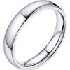 Bestyle Anelli Donna Acciaio a Fascia Anelli Uomo Acciaio Inossidabile Liscio Anelli Donna Oro Giallo Misura 14 4mm Argento con Confezione Regalo