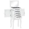 vidaXL Armadietto Portagioie MDF Bianco con Specchio Cassettiera Portagioielli