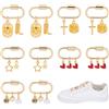 UNICRAFTALE Ciondoli in metallo a forma di stivale con anelli, smaltati in oro, ciondoli per lacci delle scarpe, albero di Natale, decorazione per scarpe, ciondolo per stivali, sandali, scarpe casual