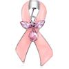 Bling Jewelry Empowerment Angelo Custode Protettivo Cristallo F Nastro Rosa Cancro Al Seno Sopravvissuto Spilla Pin Consapevolezza Per Donne Smalto Placcato Argento