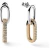 UNOAERRE Orecchini catena bicolore e zirconi Unoaerre placcato oro giallo 24 carati e argento 000EXO4788000-2787