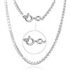 LeCalla Collana a maglia veneziana in argento sterling 925 da 0,08 mm, 1 mm, 2 mm, per donna e uomo, con chiusura ad anello a molla, made in Italy (40, 45, 50, 55, 60, 61 cm), Length 18 Inches
