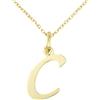 forme di Lucchetta - Ciondolo Lettera Iniziale Nome C in Oro Giallo 9 carati - Catenina d'oro 45cm, Collane d'Oro Vero per Regalo Donna Ragazza