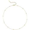 IMINI Girocollo minimalista in argento sterling con perline sferiche Catena regolabile Oro placcato 18 carati