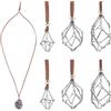 UNICRAFTALE 6 pezzi 3 stili 81 cm macramè collana in acciaio inox regolabile con supporto in pietra vuota a rete con cordoncino in finta pelle scamosciata per collane, no