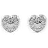 Monde Petit Mondepetit - Orecchini ragazza Cuore Zircone Oro Bianco 9K - Scatola Regalo - Certificato di garanzia