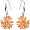 Crystalline Azuria Donna 18ct Placcato Oro Bianco Fiori di Ghiaccio Cristallino Orecchini Pendenti Arancione Cristalli di Zirconi