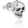 NKlaus Orecchini a perno con teschio singolo 9x7mm Teschio gotico 925 Argento Sterling Ketisch 4370